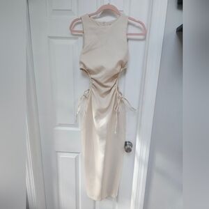 ZARA Cut Out Slim Dress in Vanilla NWT Size XS Nwt